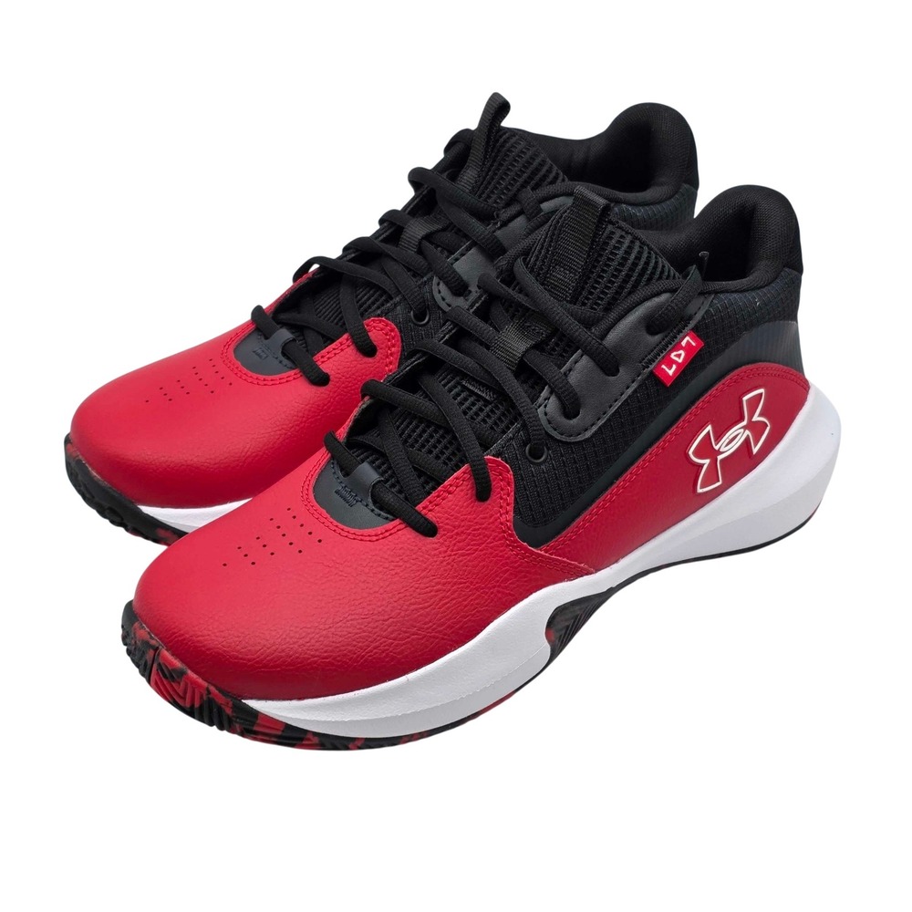 Under Armour Lockdown 7 Basketball Sneakers Men's 9.5 Women's 11 Red Black NEW